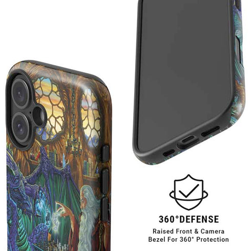 Dragon and Wizard Playing Chess by Ed Beard Jr iPhone 16 Plus Magsafe Impact Case