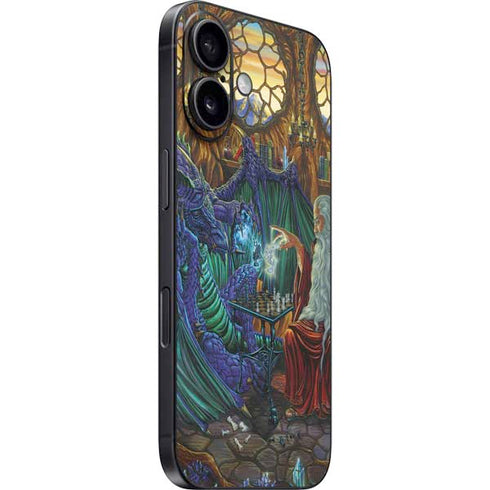 Dragon and Wizard Playing Chess by Ed Beard Jr iPhone 16 Plus Skin