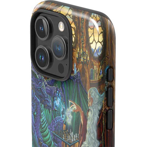 Dragon and Wizard Playing Chess by Ed Beard Jr iPhone 16 Pro Impact Case