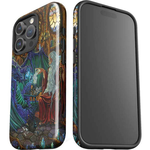Dragon and Wizard Playing Chess by Ed Beard Jr iPhone 16 Pro Impact Case