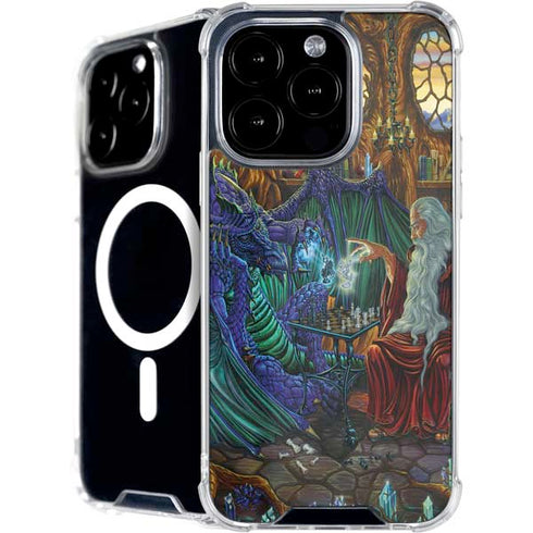 Dragon and Wizard Playing Chess by Ed Beard Jr iPhone 16 Pro Max MagSafe Case