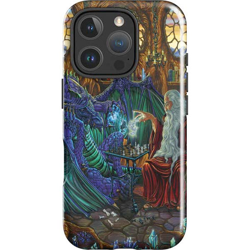 Dragon and Wizard Playing Chess by Ed Beard Jr iPhone 16 Pro Max Magsafe Impact Case