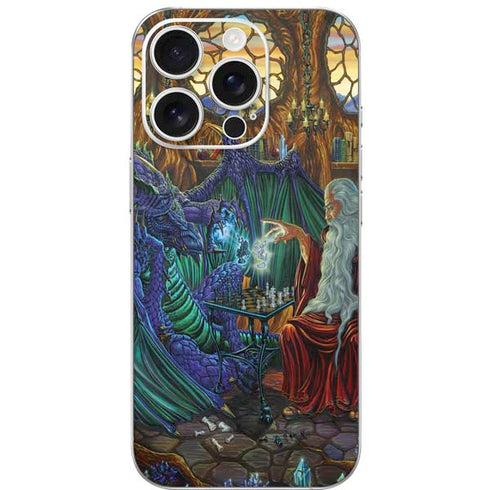 Dragon and Wizard Playing Chess by Ed Beard Jr iPhone 16 Pro Skin