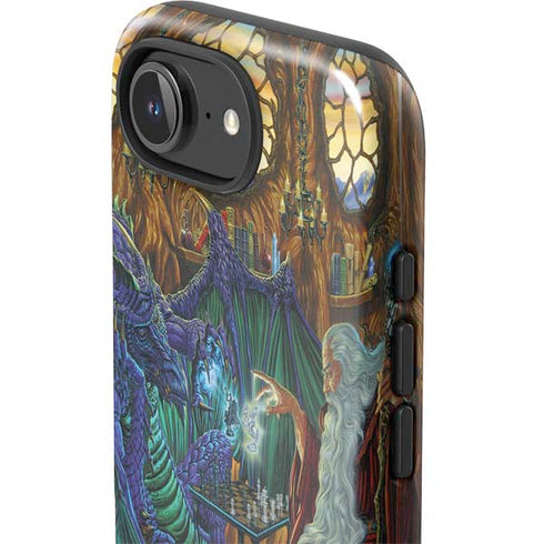 Dragon and Wizard Playing Chess by Ed Beard Jr iPhone 16e Impact Case