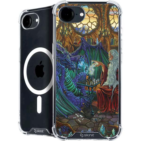 Dragon and Wizard Playing Chess by Ed Beard Jr iPhone 16e MagSafe Case