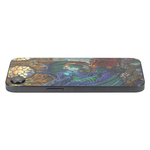Dragon and Wizard Playing Chess by Ed Beard Jr iPhone 16e Skin