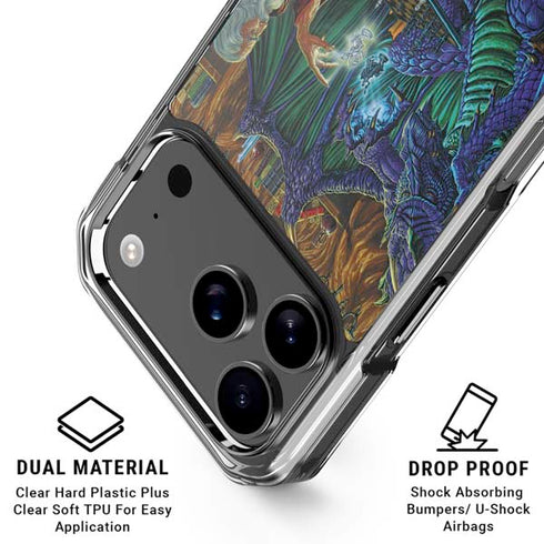 Dragon and Wizard Playing Chess by Ed Beard Jr iPhone 18 Pro Clear Case