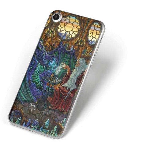 Dragon and Wizard Playing Chess by Ed Beard Jr iPhone 8 Skin