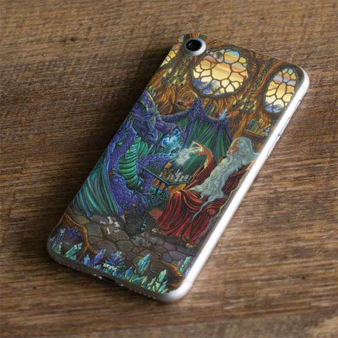 Dragon and Wizard Playing Chess by Ed Beard Jr iPhone 8 Skin