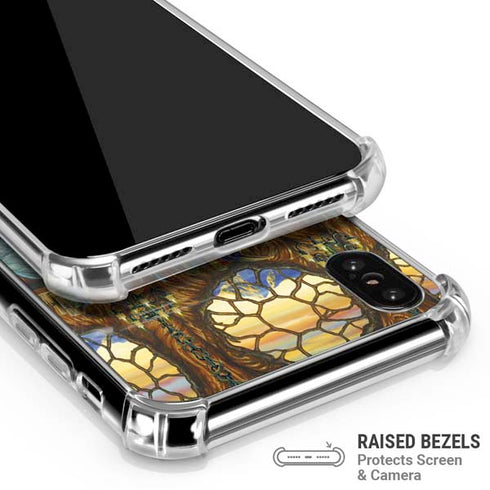 Dragon and Wizard Playing Chess by Ed Beard Jr iPhone X/XS Clear Case
