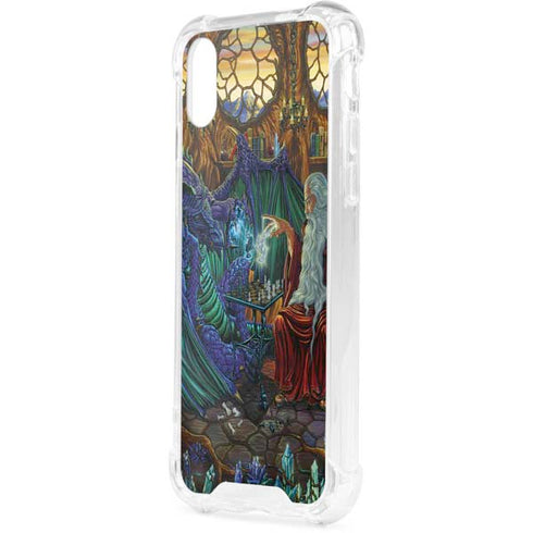Dragon and Wizard Playing Chess by Ed Beard Jr iPhone XS Clear Case
