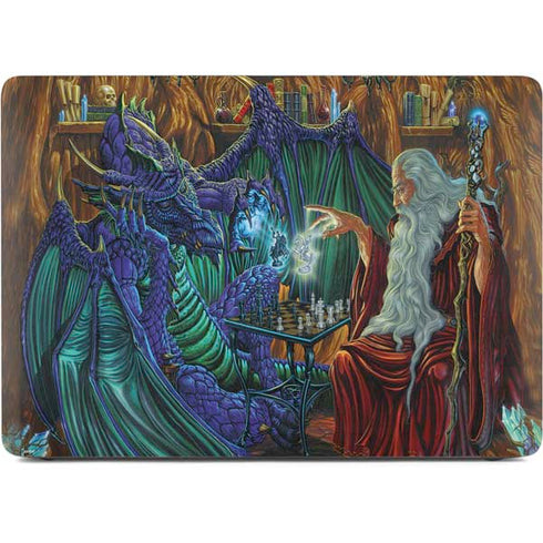 Dragon and Wizard Playing Chess by Ed Beard Jr Apple MacBook Air Skin
