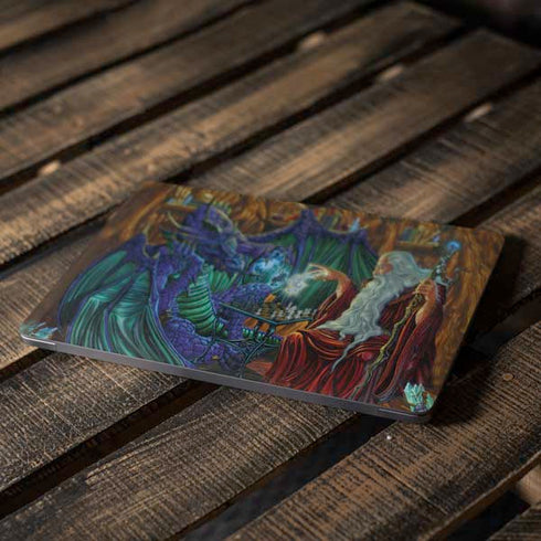 Dragon and Wizard Playing Chess by Ed Beard Jr Apple MacBook Air Skin
