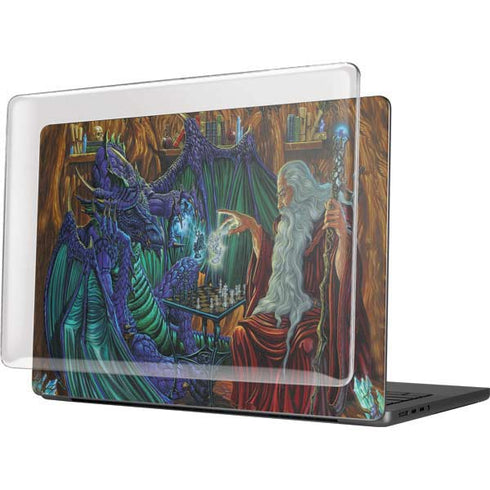 Dragon and Wizard Playing Chess by Ed Beard Jr MacBook Pro 14in (2021-24) Case plus Skin