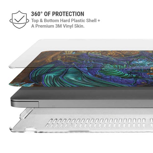 Dragon and Wizard Playing Chess by Ed Beard Jr MacBook Pro 14in (2021-24) Case plus Skin