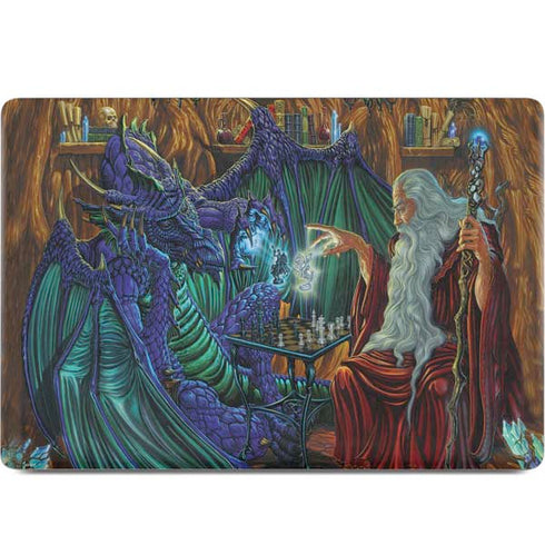 Dragon and Wizard Playing Chess by Ed Beard Jr MacBook Skins