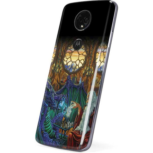 Dragon and Wizard Playing Chess by Ed Beard Jr Moto E5 Plus Skin