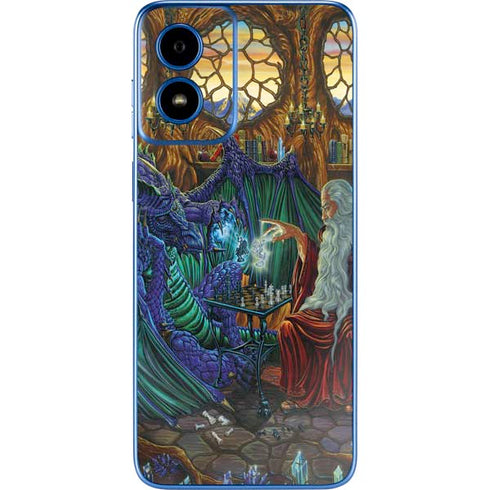 Dragon and Wizard Playing Chess by Ed Beard Jr Moto G Play 4G (2024) Skin