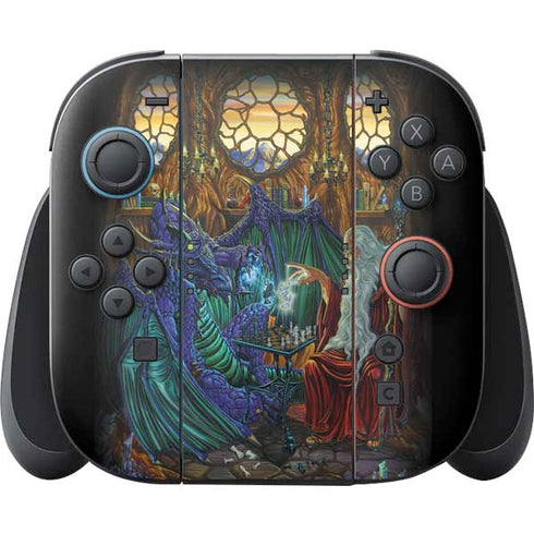 Dragon and Wizard Playing Chess by Ed Beard Jr Nintendo Skins