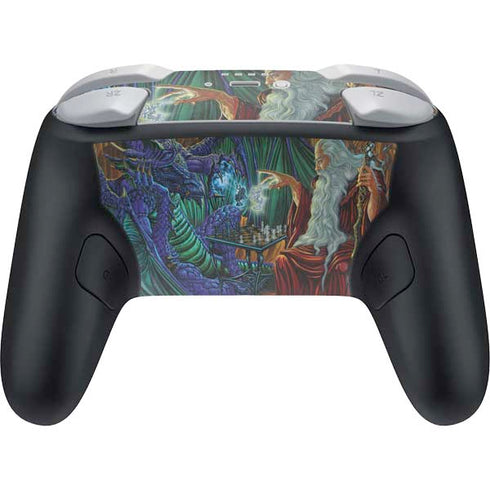Dragon and Wizard Playing Chess by Ed Beard Jr Nintendo Switch 2 (2025) Pro Controller Skin