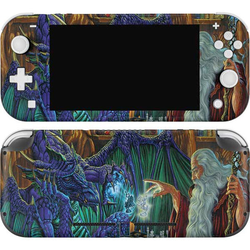 Dragon and Wizard Playing Chess by Ed Beard Jr Nintendo Switch Lite Skin