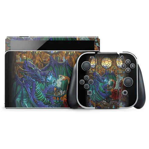 Dragon and Wizard Playing Chess by Ed Beard Jr Nintendo Skins