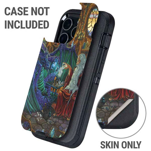 Dragon and Wizard Playing Chess by Ed Beard Jr Otterbox Defender iPhone Skin