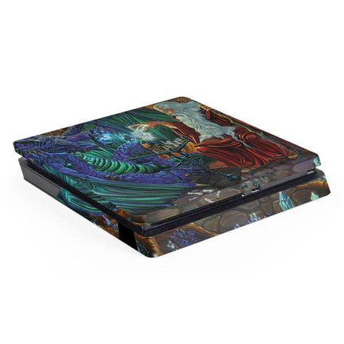 Dragon and Wizard Playing Chess by Ed Beard Jr PlayStation PS4 Skins