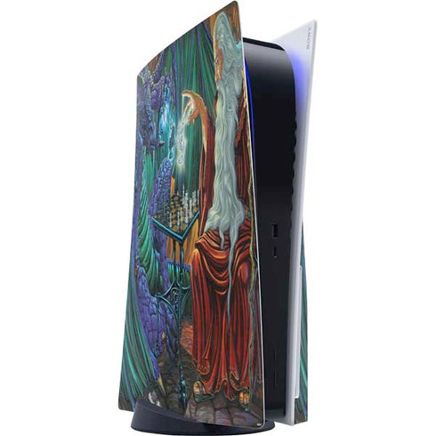 Dragon and Wizard Playing Chess by Ed Beard Jr PlayStation PS5 Skins