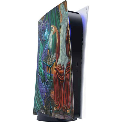 Dragon and Wizard Playing Chess by Ed Beard Jr PlayStation PS5 Skins