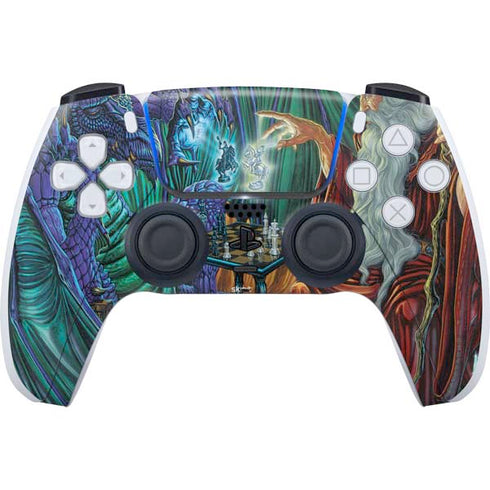 Dragon and Wizard Playing Chess by Ed Beard Jr PlayStation PS5 Skins