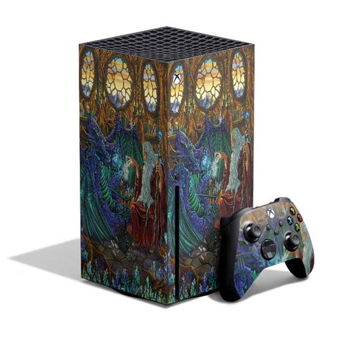 Dragon and Wizard Playing Chess by Ed Beard Jr Xbox Series X Skins