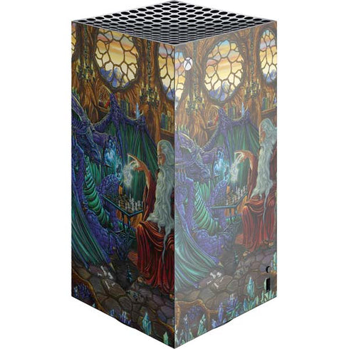 Dragon and Wizard Playing Chess by Ed Beard Jr Xbox Series X Skins