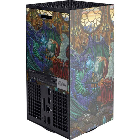 Dragon and Wizard Playing Chess by Ed Beard Jr XBox Series X Digital Edition Console Skin
