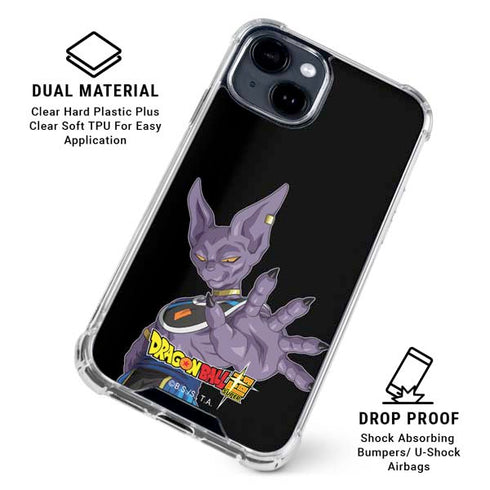 Dragon Ball Super Beerus Portrait iPhone 14 Plus Clear Case