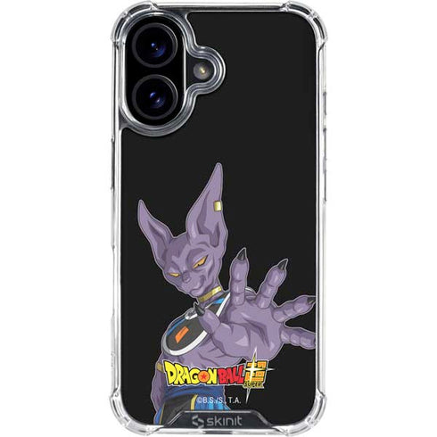 Dragon Ball Super Beerus Portrait iPhone 16 Plus Clear Case