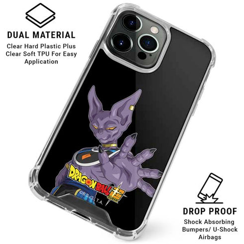 Dragon Ball Super Beerus Portrait iPhone 16 Pro Max Clear Case