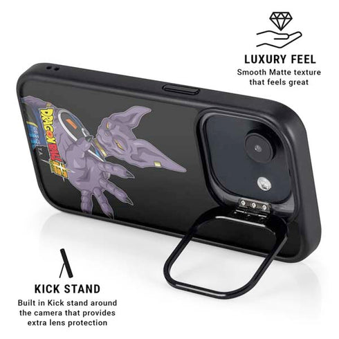 Dragon Ball Super Beerus Portrait iPhone 16e Kickstand Case