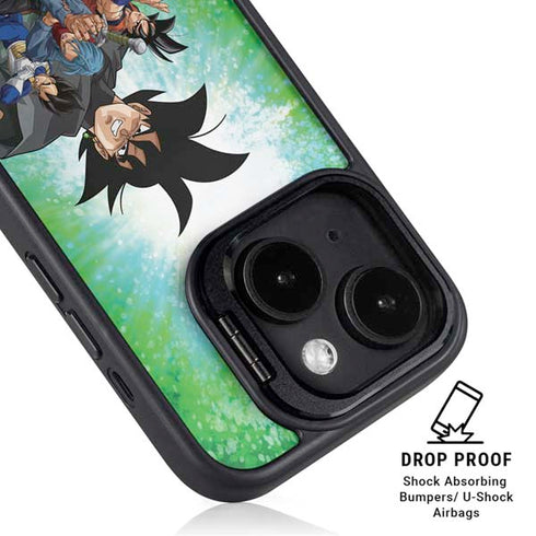 Dragon Ball Super Fate of the Future iPhone 15 Plus Kickstand Case
