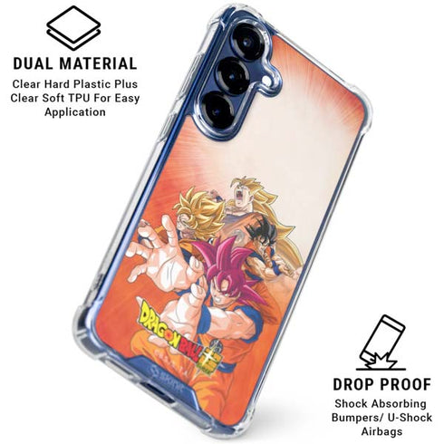 Dragon Ball Super Goku Evolution Galaxy S25 Plus Clear Case