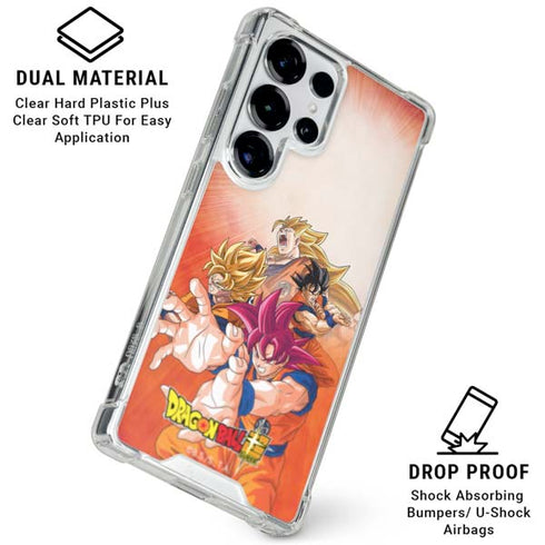 Dragon Ball Super Goku Evolution Galaxy S25 Ultra Clear Case