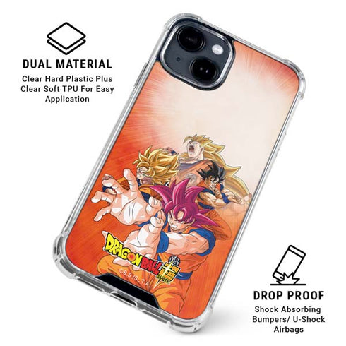 Dragon Ball Super Goku Evolution iPhone 14 Plus Clear Case
