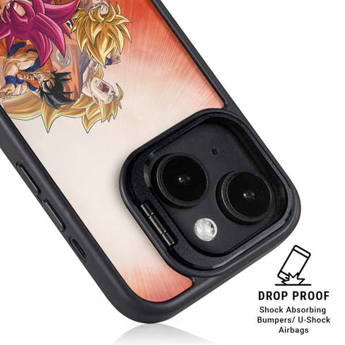Dragon Ball Super Goku Evolution iPhone 15 Plus Kickstand Case