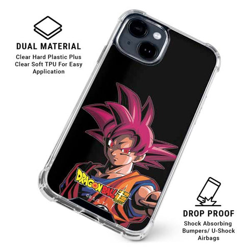 Dragon Ball Super Goku Portrait Super Sayan 4 iPhone 14 Plus Clear Case