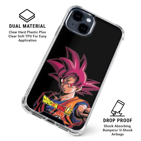 Dragon Ball Super Goku Portrait Super Sayan 4 iPhone 15 Plus Clear Case