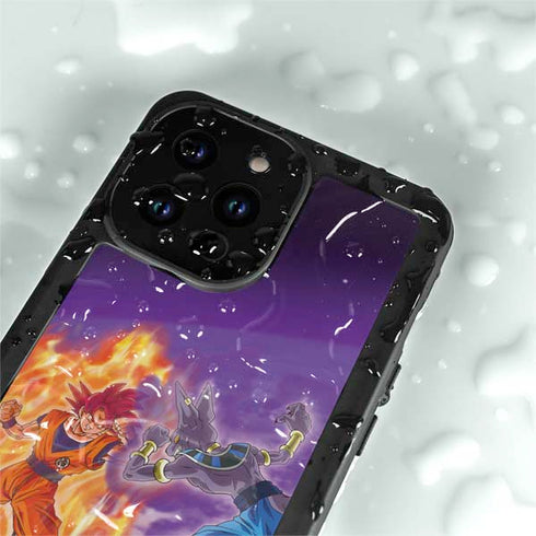 Dragon Ball Super Goku vs Beerus iPhone 14 Pro Max Waterproof Case