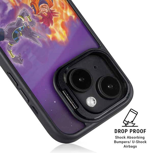 Dragon Ball Super Goku vs Beerus iPhone 15 Plus Kickstand Case