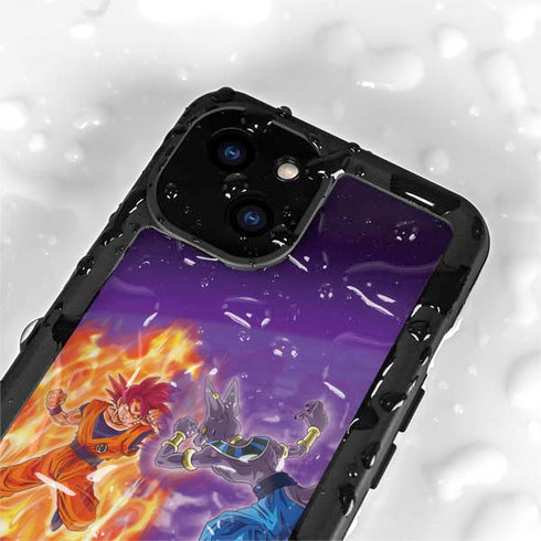 Dragon Ball Super Goku vs Beerus iPhone 15 Plus Waterproof Case