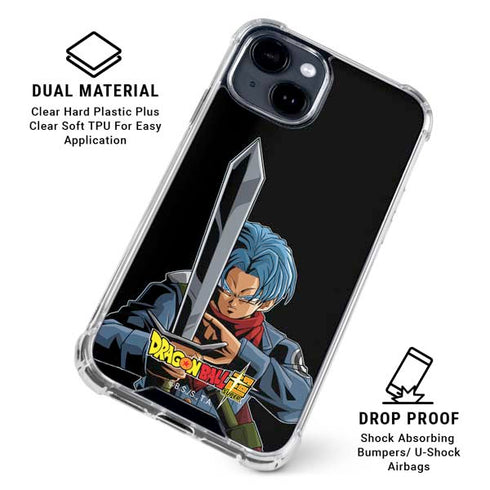 Dragon Ball Super Trunks Portrait iPhone 14 Plus Clear Case