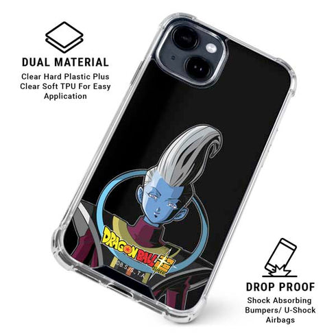 Dragon Ball Super Whis Portrait iPhone 15 Plus Clear Case